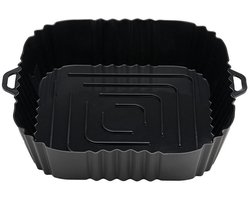 2 stuks Geschikt voor AirFryerSilicone Pot lucht bakpot silicone bakplaat lucht bakpot lade - zwart