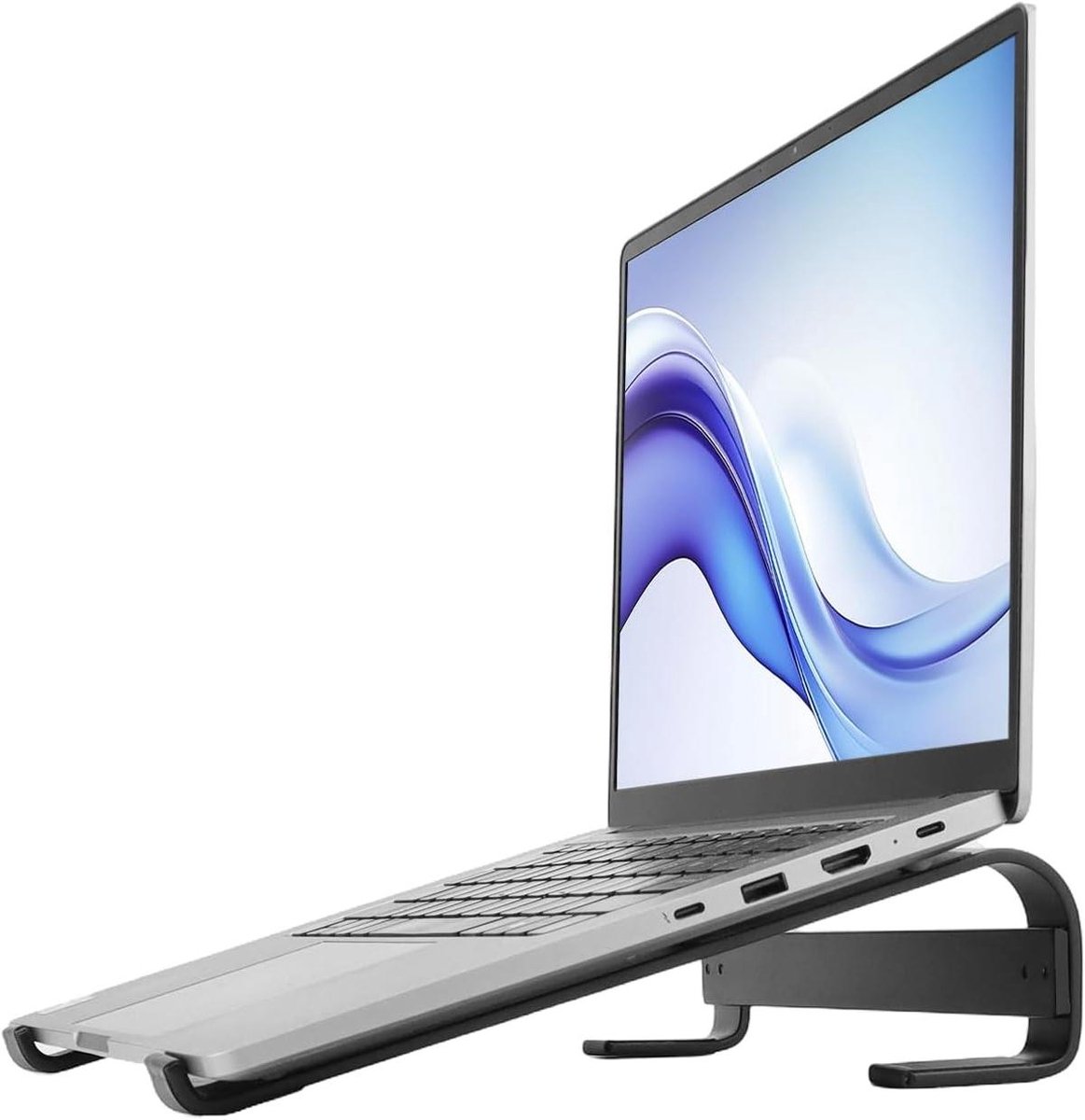 Allecto plus - Ergonomische aluminium laptopverhoger, geschikt voor 10-18 inch laptops, vermindert oververhitting en verbetert comfort