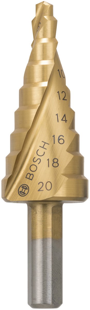Bosch - Trappenboor HSS-TiN 4 - 20 mm, 8,0 mm, 70,5 mm