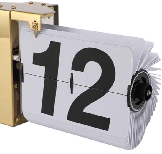 Flip Desk Clock Auto Mechanical Flip 12H AM PM Wood Base Battery Flip Desk Clock Auto Mechanical Flip 12H AM PM Wood Base Battery