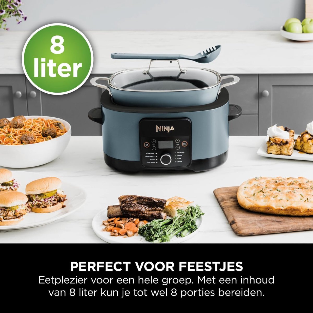 Afbeelding 3 van Digitale Slow Cooker en Multicooker 8L - 8 Manieren om te Koken, Zijverwarming, Antiaanbakpan