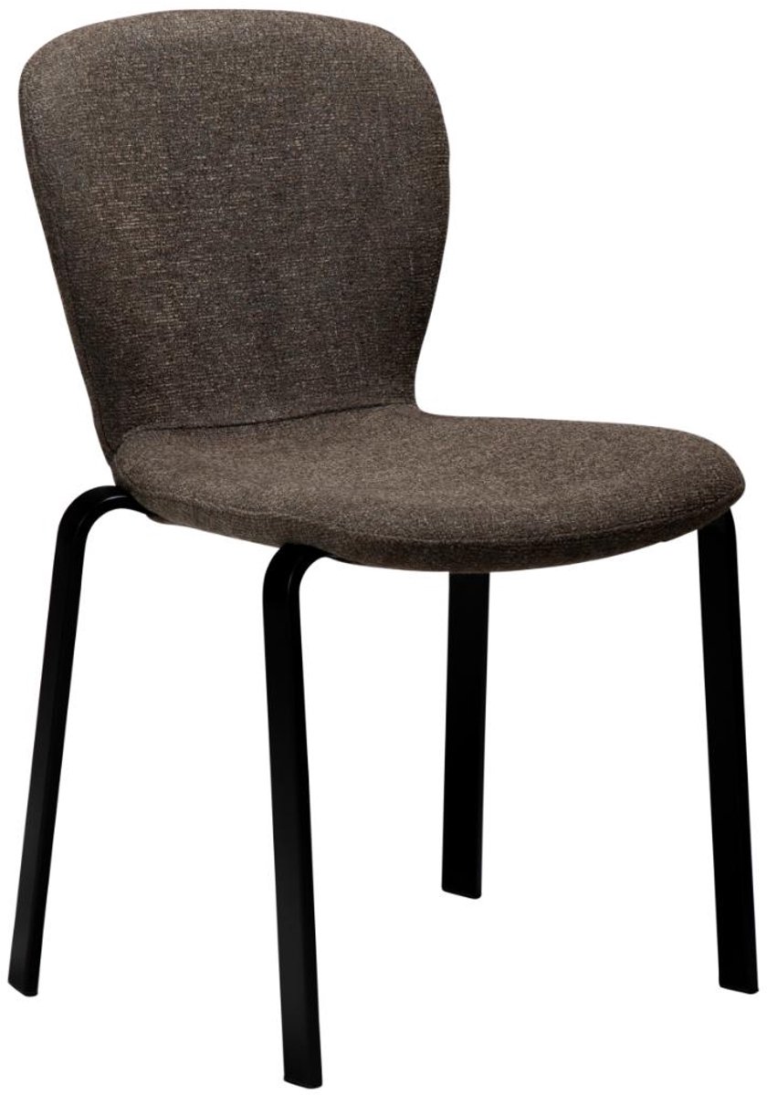 Heap Dan-Form eetkamerstoel bouclé bruin.