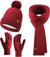 Ensemble Bonnet Et Écharpe Tricotés – Chaleur Hivernale 4 Pièces