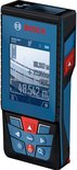 Bosch laser afstandsmeter met een digitaal scherm dat metingen weergeeft, inclusief hoek.