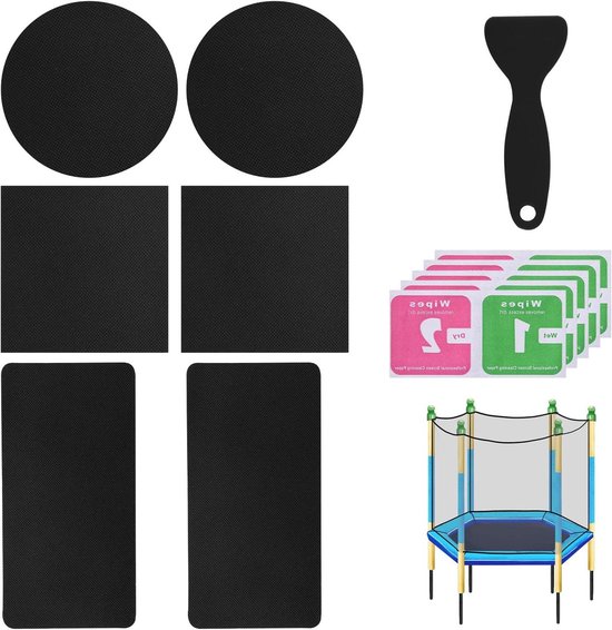 Allecto plus - Zelfklevende Trampoline Reparatiepleister Set, Reparatie Tape - Zwart