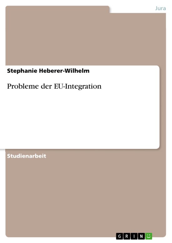 Probleme der EU-Integration - cover