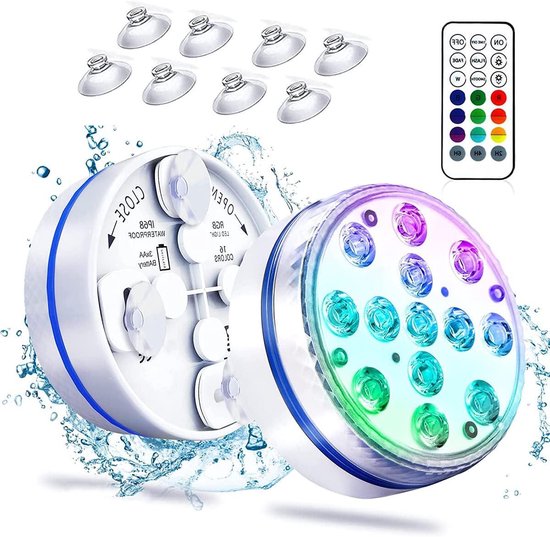 KENN KENN® Oplaadbare Zwembadlamp - 13 LED's - Met Afstandsbediening