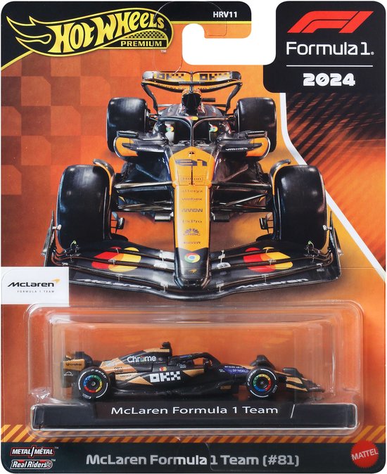 Hot Wheels Premium Metalen Formule 1 Verzamelbaar Speelgoed Raceauto - Oscar Piastri McLaren