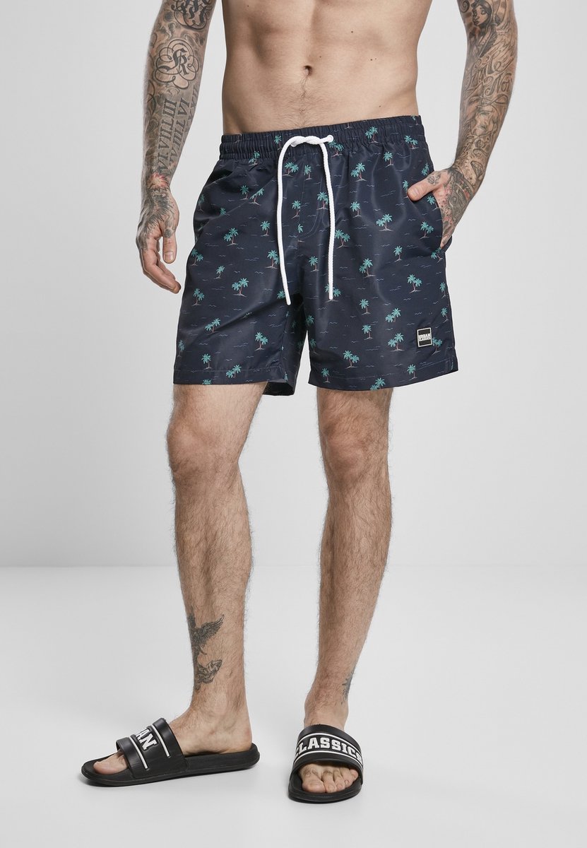 Urban Classics Pattern Island Zwemshorts 2XL Blauw