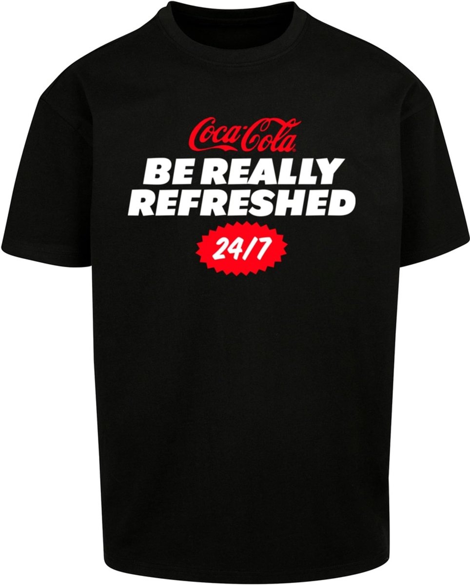 Merchcode Coca Cola - Coca Cola Refreshed Oversize Heren T-shirt - M - Zwart