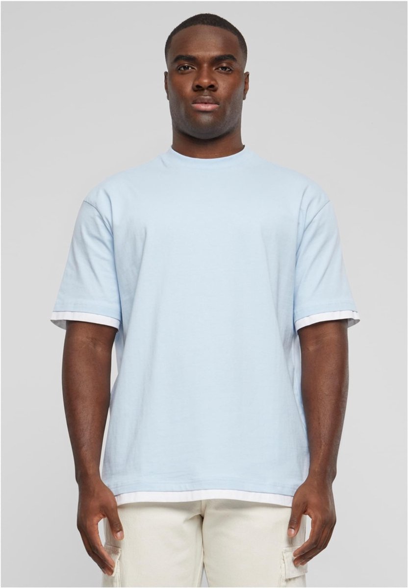 DEF - Visible Layer Heren Tshirt - S - Blauw/Wit
