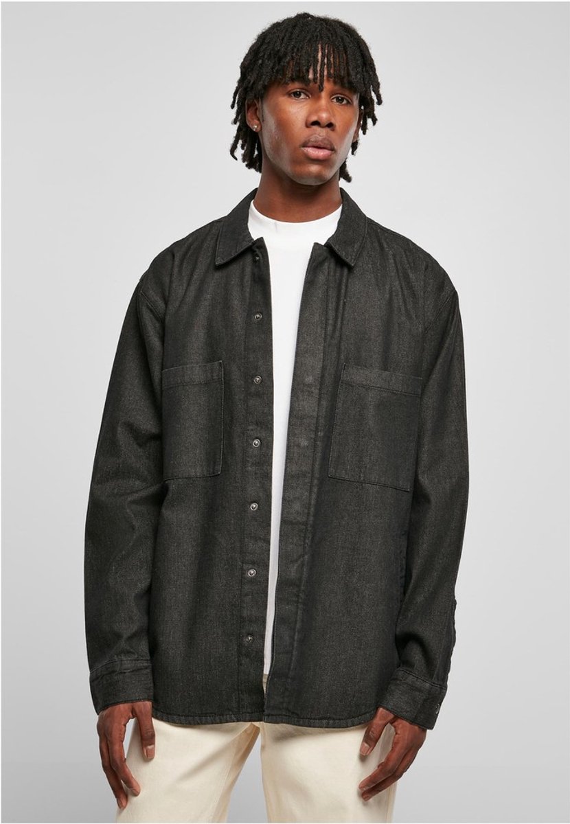 Urban Classics Oversized Pocket Shirt Overhemd L Zwart