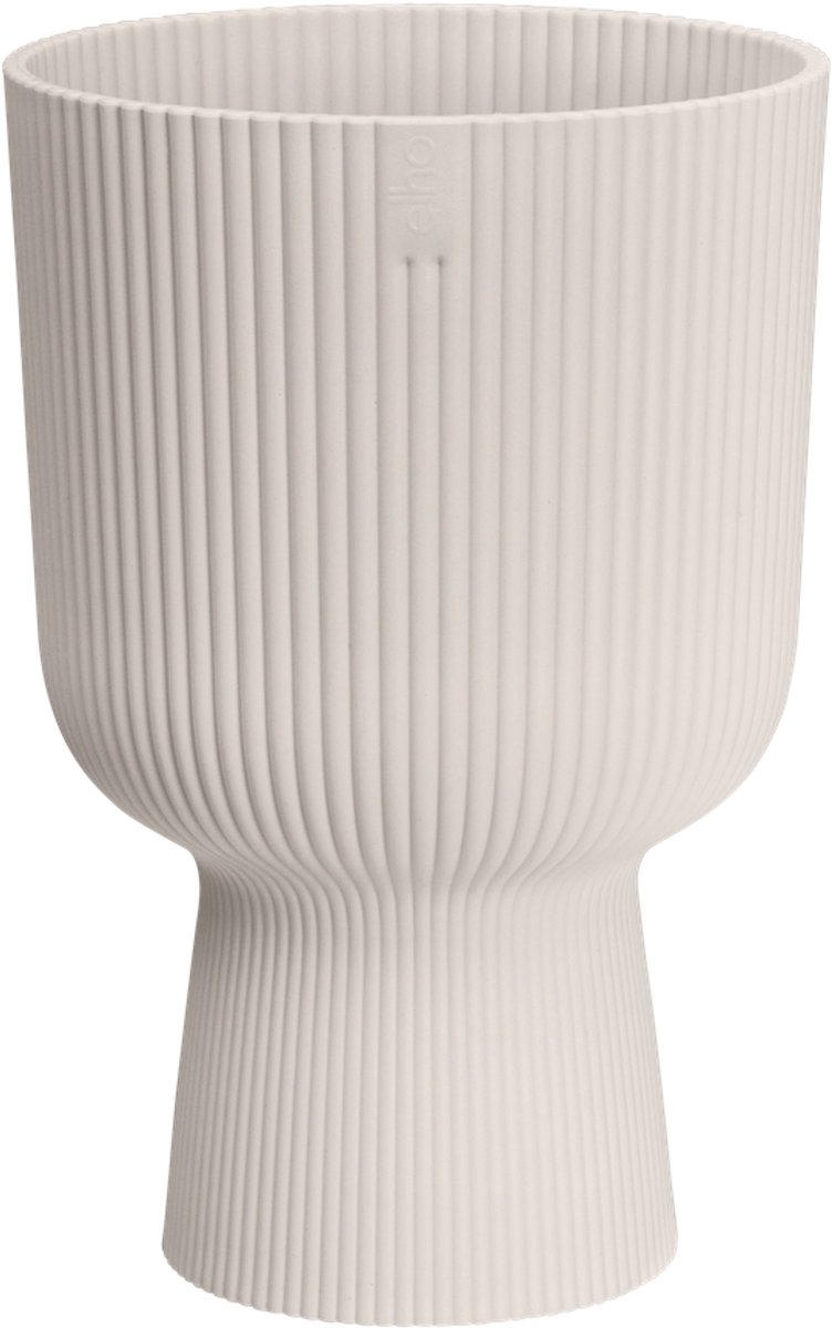 Elho Vibes Fold Coupe 14 - Bloempot voor Binnen - 100% Gerecycled Plastic - Ø 13.9 x H 21.0 cm - Linnen wit