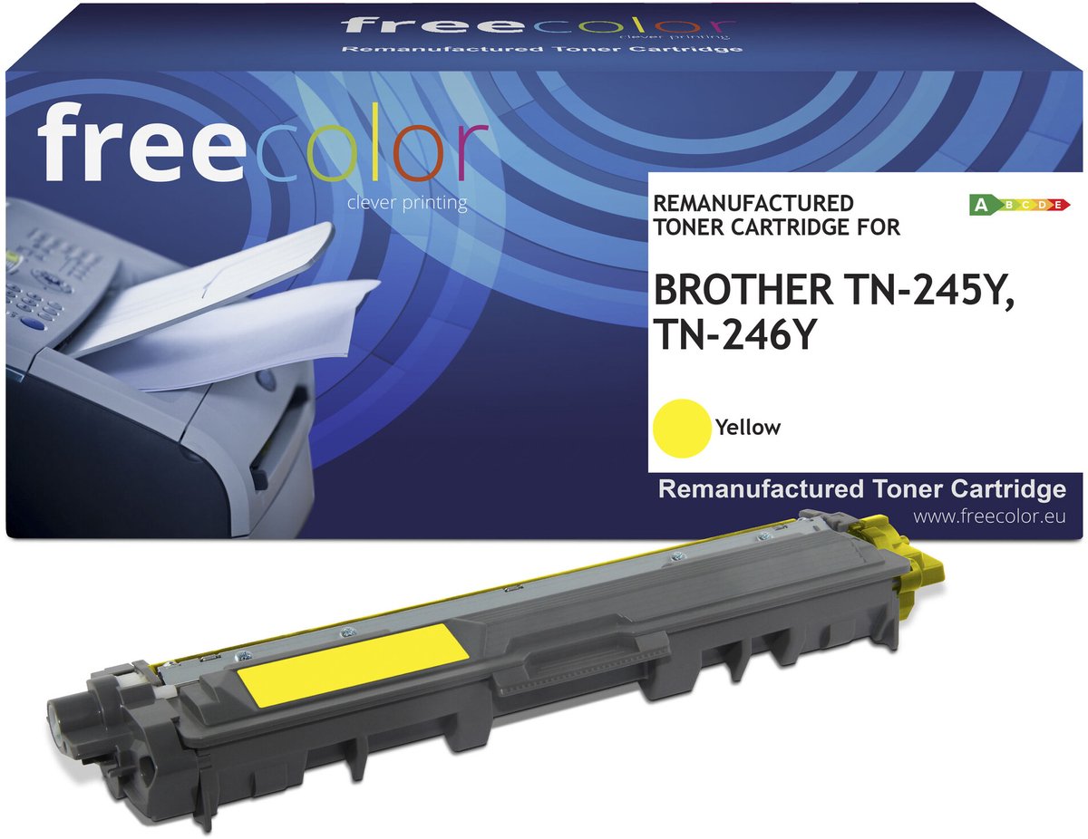 Freecolor - Vervangt Brother TN-245Y / TN-246Y Toner - Geel - 2.200 pagina's - Compatible