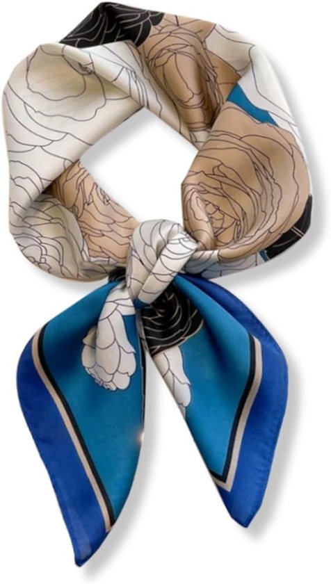 Foulard femme - Foulards - Étole - Foulard carré - Elegant foulard cheveux femme stylé - Satin soie - Foulard cou - Foulard satin - Foulard cou - Châle mode foulards - Foulard cou - Klein foulard - Foulard cou femme - Blauw