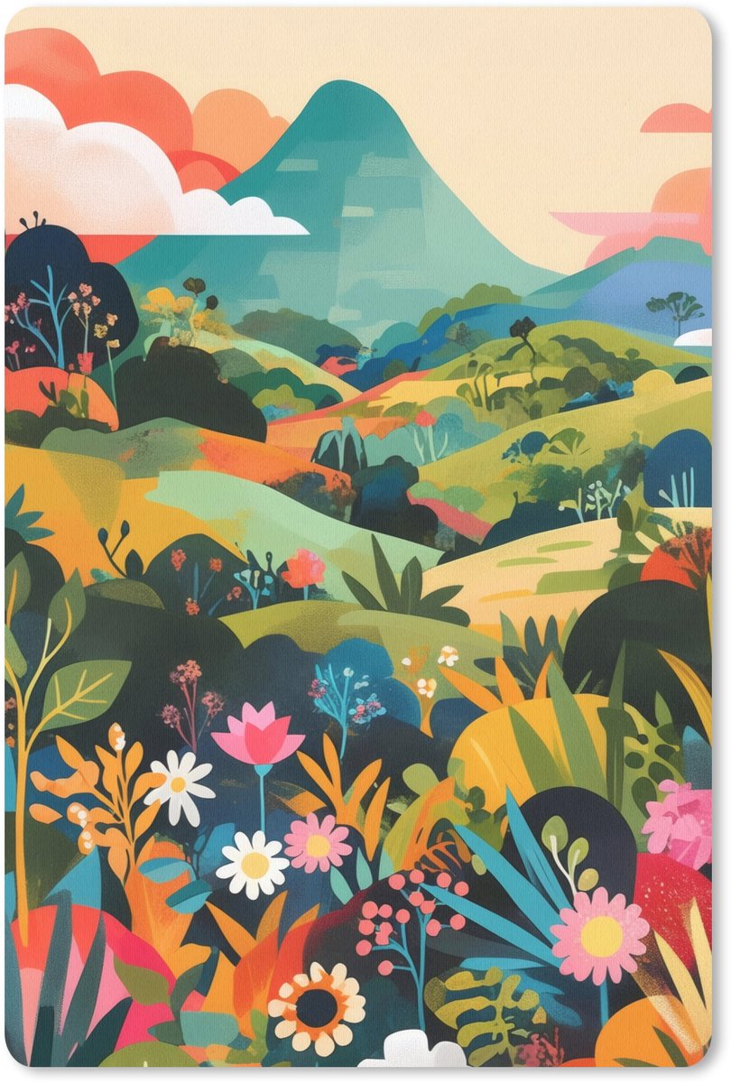 Muismat 18x27 cm - Mousepad Zonlicht - Heuvels - Wolkenlucht - Muismatten