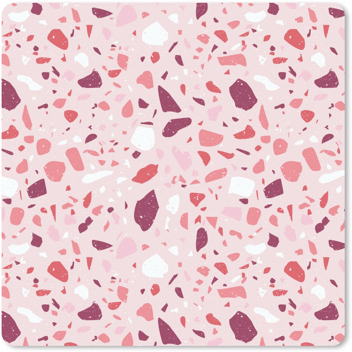 Muismat 20x20 cm - Mousepad Terrazzo - Patroon - Roze - Muismatten