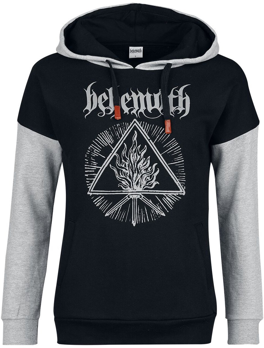 Behemoth Logo Dames Trui met capuchon - zwart/gemêleerd grijs - L