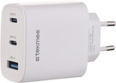 Tekmee GaN Oplader - USB C Adapter – 45W Snellader – 2xUSB-C & 1xUSB-A