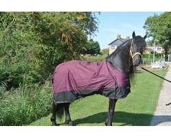 Regendeken de luxe 300 gram Zwart/wine red