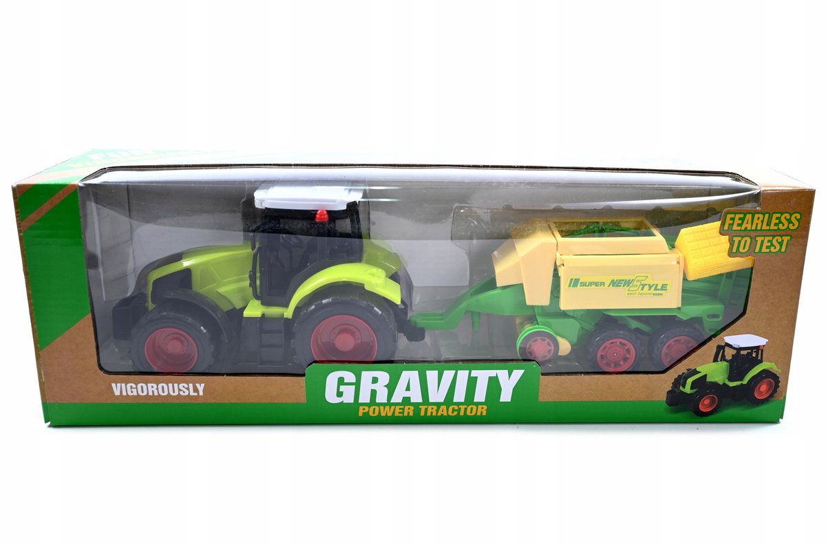 Green Tractor Speelgoed met Aanhanger en Pers