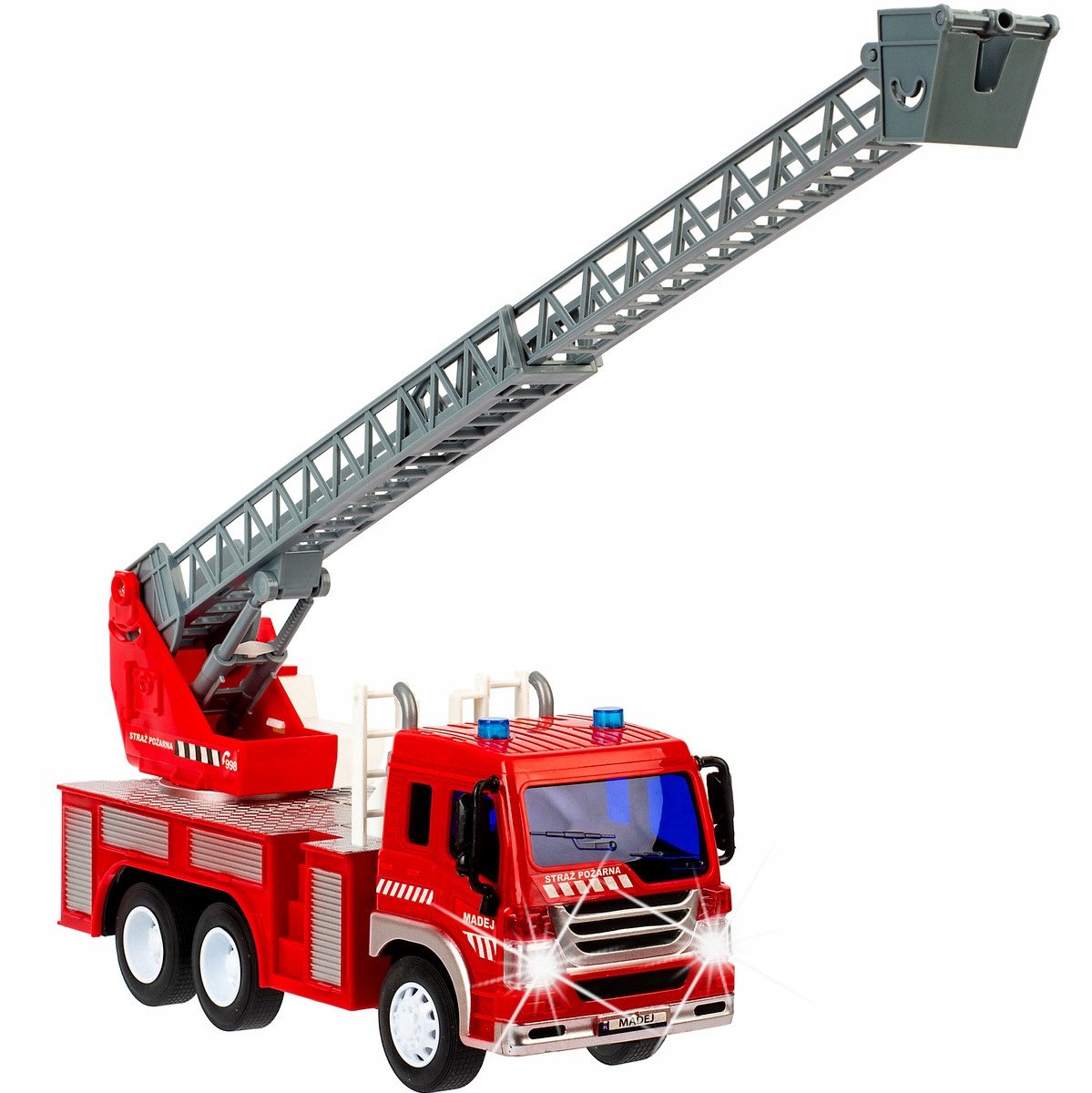 Brandweerwagen met geluid en licht, uitschuifbare ladder