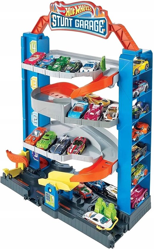 Hot Wheels Rondell Garage met Lift - Draaiende Parkeergarage met 4 Niveaus van Merkloos — afbeelding 4