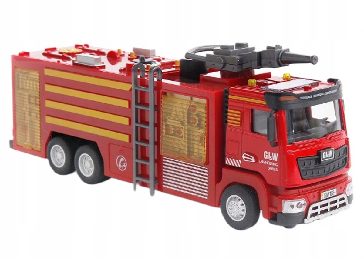 Brandweerwagen Speelgoed met Waterkanon, Licht & Geluid - 25,5 cm