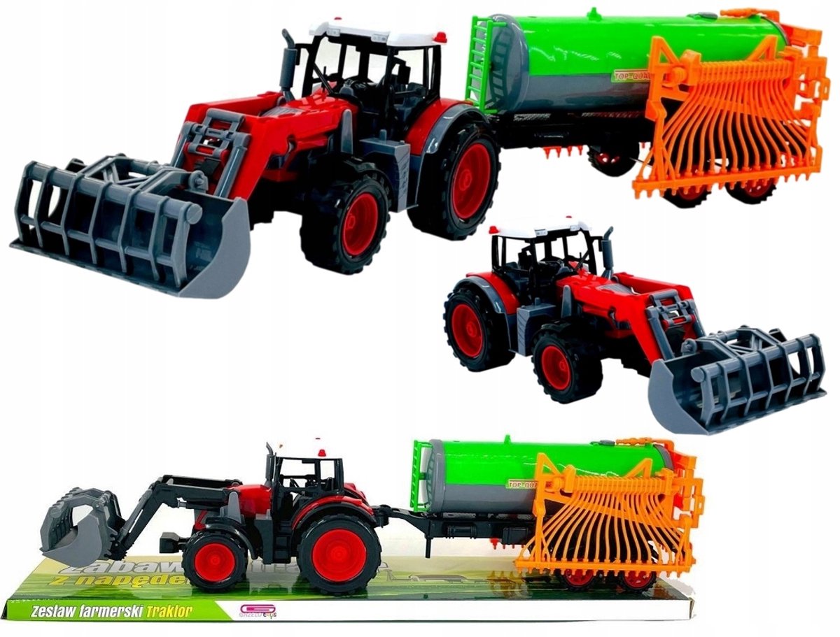 Gazelo Speelgoedtractor met Landbouwmachine - 35cm