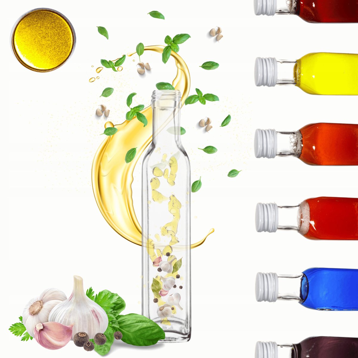 Glazen fles 250ml met schroefdop - Vierkant voor olie, sap