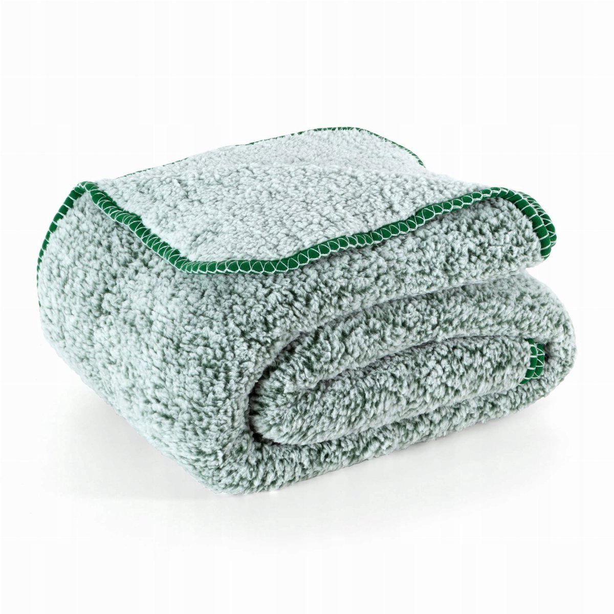 Zachte Sherpa Plaid KOALA 150x200cm - Groen/Wit, 250g/m²