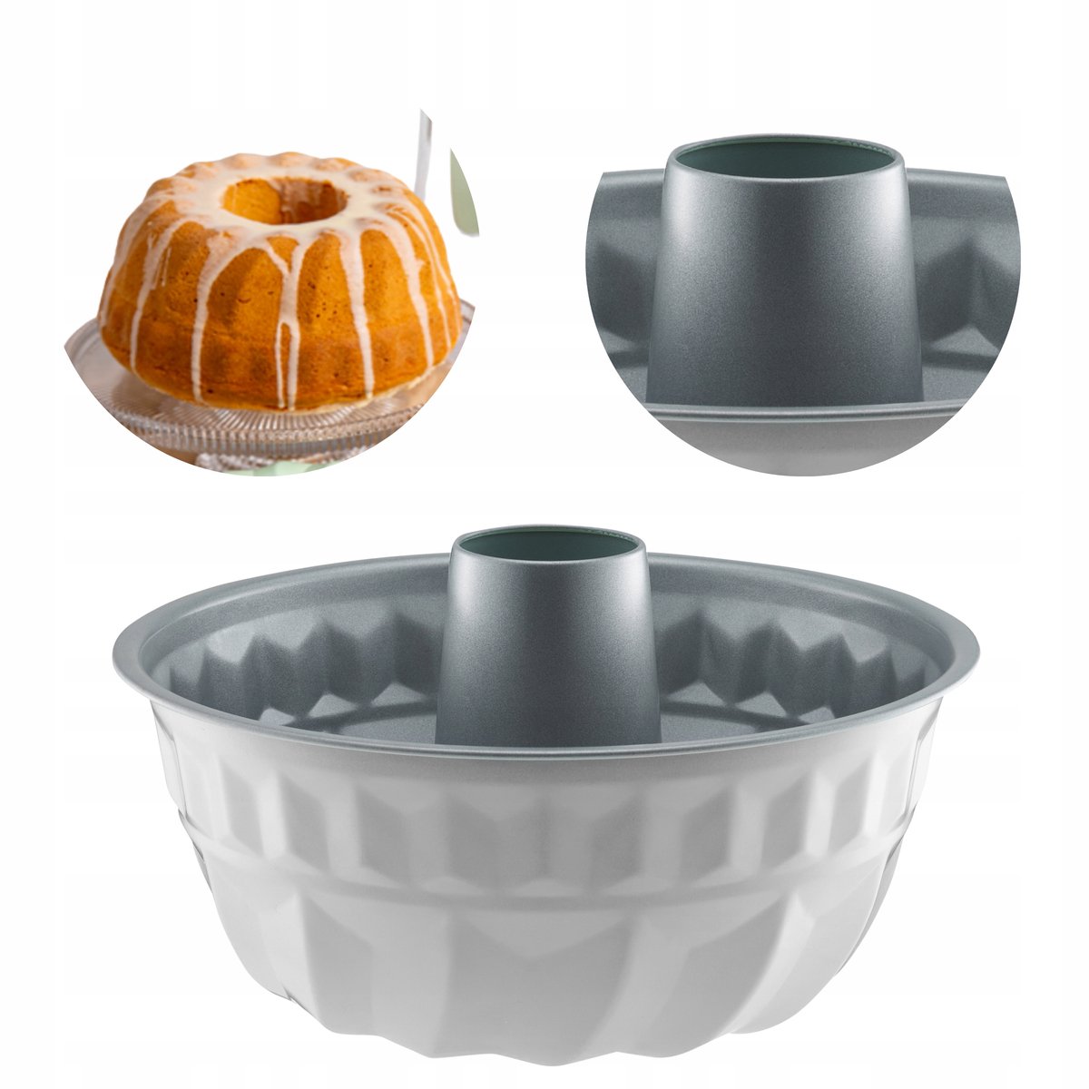 Grote Cakevorm met Koker - Antiaanbaklaag - 22cm