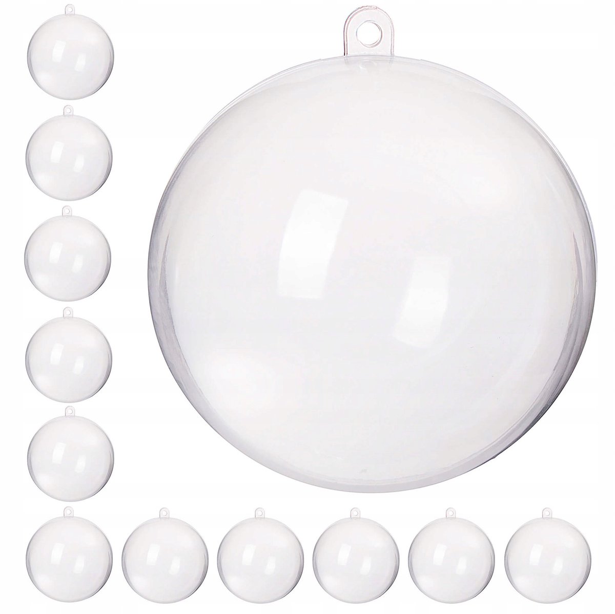 12x Transparant Acryl Kerstballen 10cm - Zelf Decoreren
