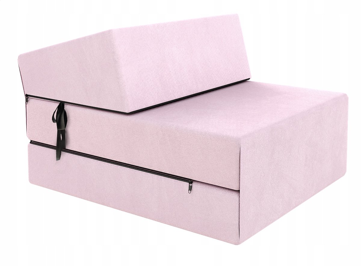 FDM SARA Slaapbank 70x200 cm - Comfortabele en Multifunctionele Poef Roze