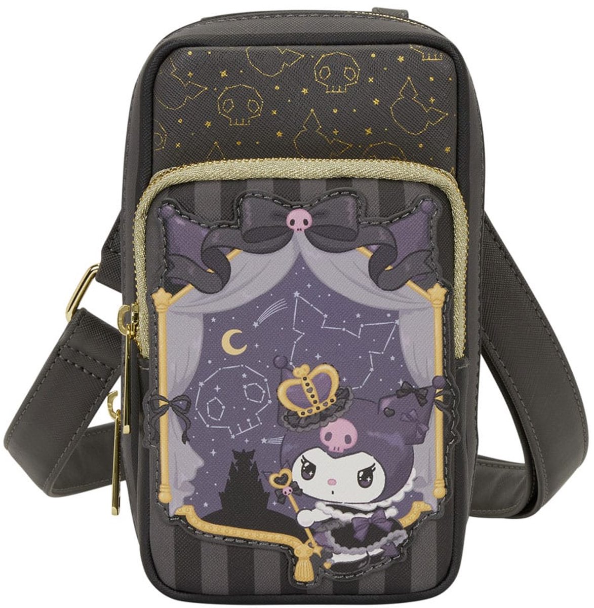 Loungefly Sanrio by Loungefly Crossbody met Coin Bag 20th Anniversary Kuromi Cell Phone Bags