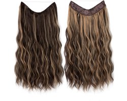 Pruik stuk vrouw, een stuk hair extensions, lange golvende volume fluffy, natuurlijke klemmen fishline haar, pruik stuk, een stuk, stijl 4