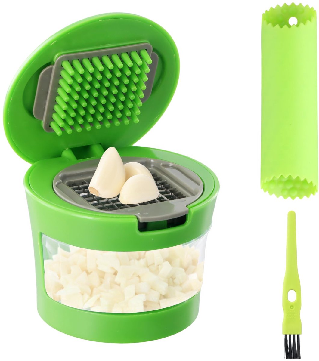 Ibenzoa® multifunctionele knoflookpers met schiller en reinigingsborstel