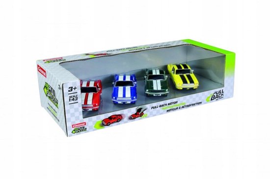 Carrera Speelgoedvoertuig Auto - Pull and Speed - Ford Mustang '67 - Pull Back Auto - Terugtrekauto - 1:43 - 4 Stuks van Merkloos — afbeelding 3