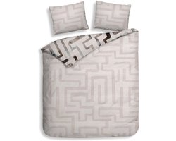 Heckettlane Dekbedovertrek Katoen Satijn Melis - Natural - 100% Katoen-Satijn - Dekbedovertrek 260x200/220cm - Lits Jumeaux Extra Breed - Wenen