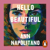 Boekcover met een abstract portret van een vrouw in levendige kleuren en de titel 'Hello Beautiful'.