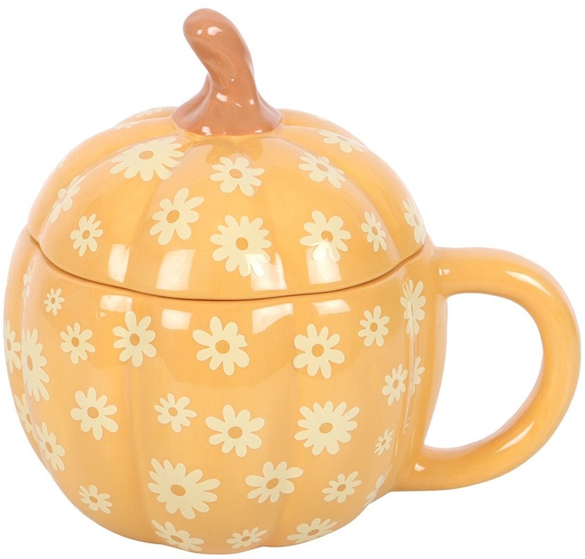 Something Different - Groovy Floral Pumpkin Lidded Mok/beker - Multicolours