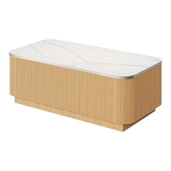 WOLTU Hoogte verstelbare en uittrekbare salontafel, tafel met opbergruimte en open vak, 100 x 50 x (43-57) cm, zwart, BTS26sz WOLTU Hoogte verstelbare en uittrekbare salontafel, tafel met opbergruimte en open vak, 100 x 50 x (43-57) cm, zwart, BTS26sz