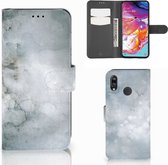 Geschikt voor Samsung Galaxy A70 Hoesje Painting Grijs