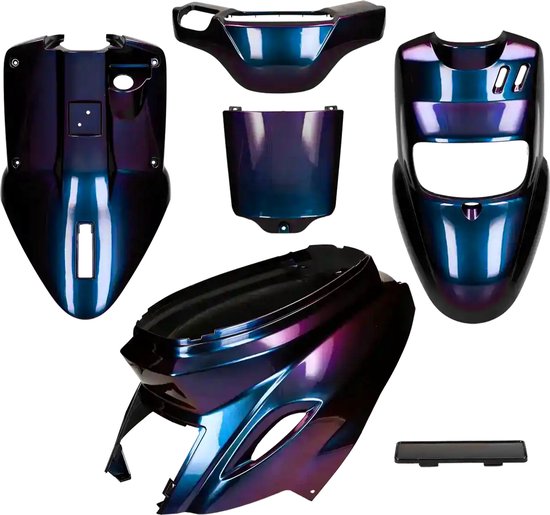 Kappenset MBK Booster, Yamaha BWs Cameleon blauw paars (vanaf 2004)