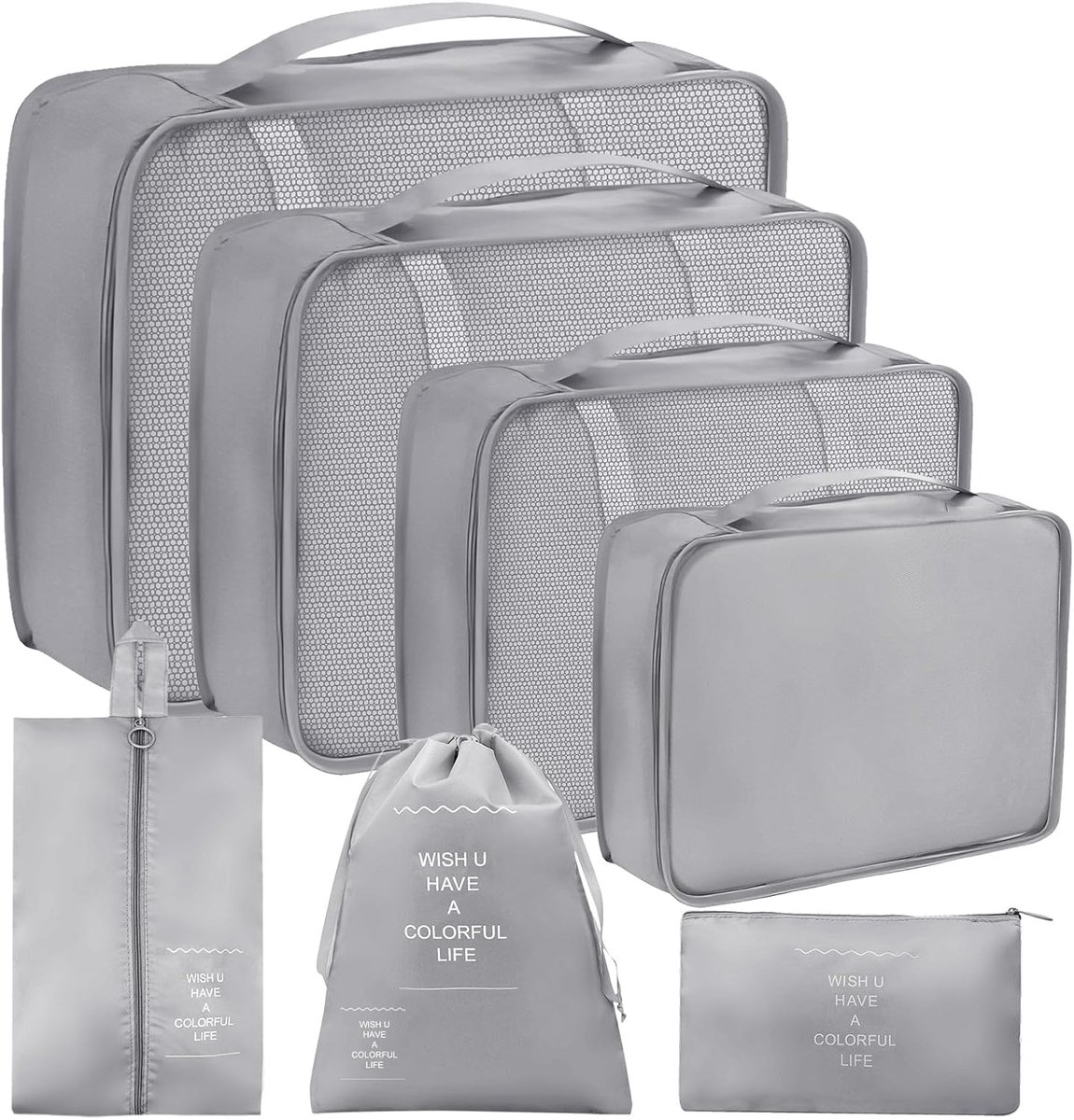Kofferorganizerset - 7-delige instapklare packing cubes voor reisorganizer