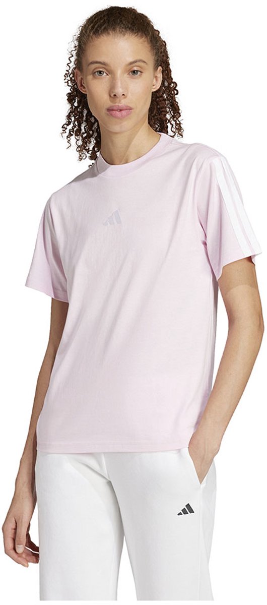 Adidas Essentials 3 Stripes Cotton T-shirt Met Korte Mouwen Vrouw Roze