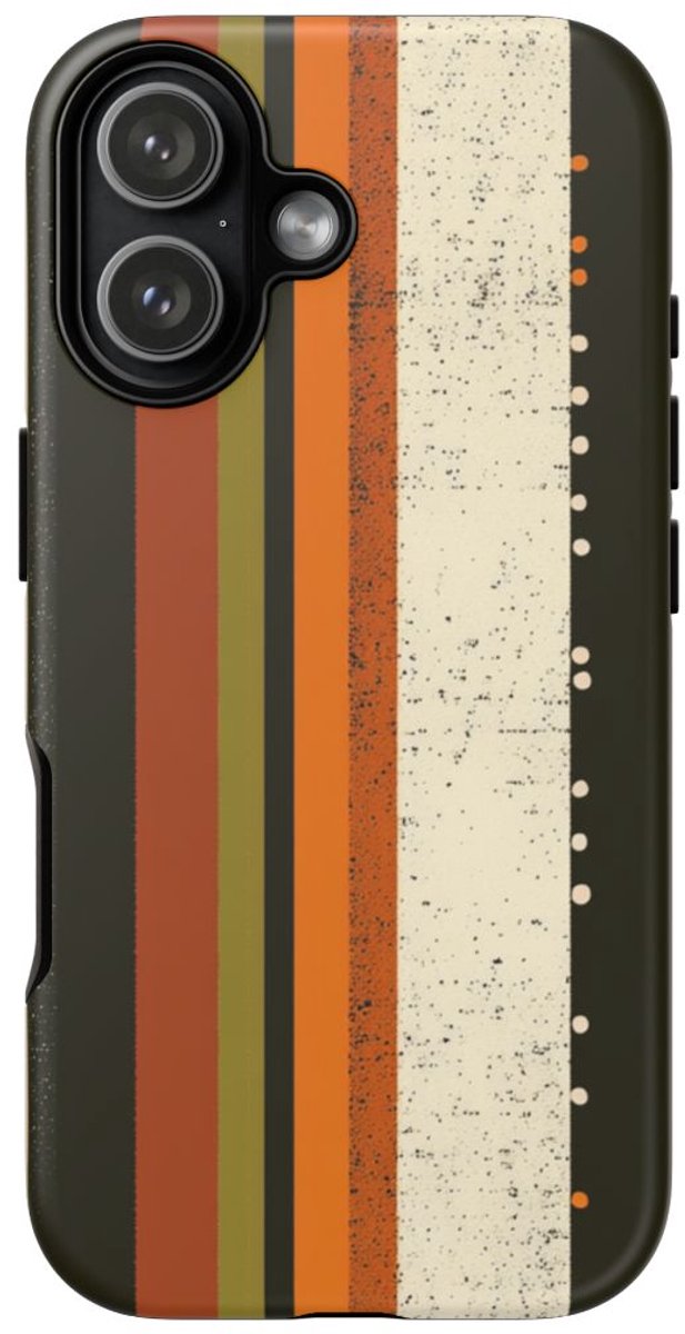 Retro Verticale Strepen en Stippenpatroon – Telefoonhoesje Geschikt voor iPhone 17