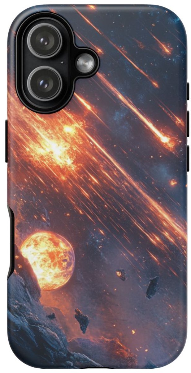 Vurige Meteorenregen in de Ruimte – Telefoonhoesje Geschikt voor iPhone 17