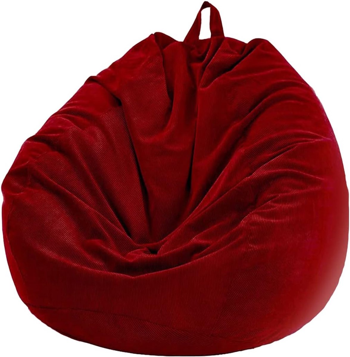 Corduroy Zitzak voor Volwassenen en Kinderen - Geschikt voor Binnen en Buiten - Rode Wijn - 100 x 120 cm - Geen Vulling - Comfortabel - Woonkamer