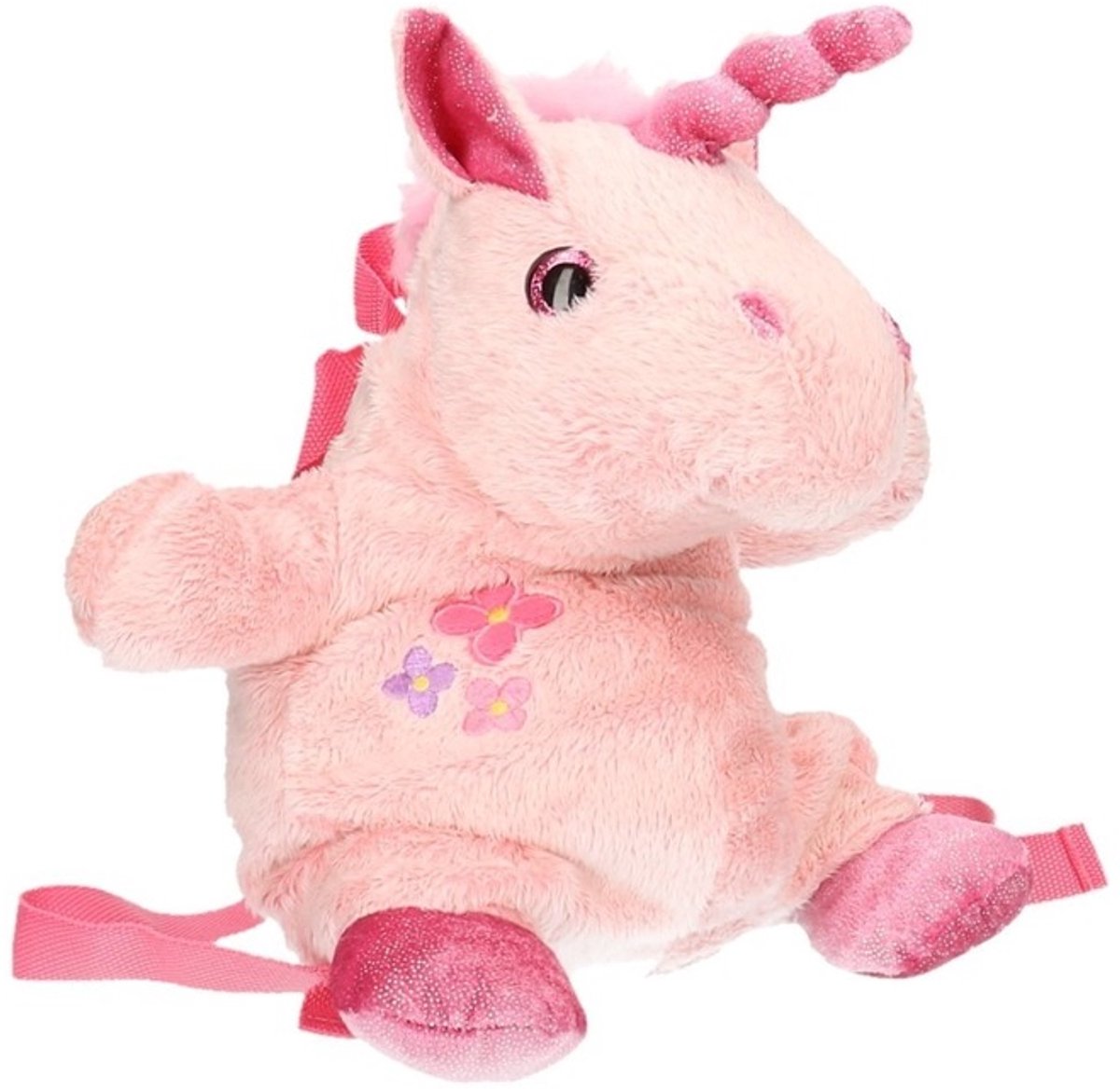 Inware rugzak - unicorn - Roze - zachte pluche - 33 x 18 cm - eenhoorn